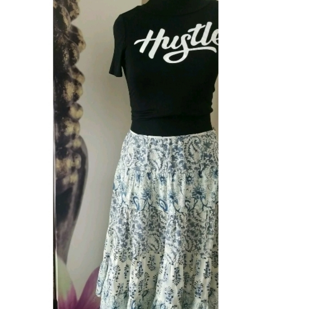 LRL Ralph Lauren Jean Co Tiered Floral Modest Long